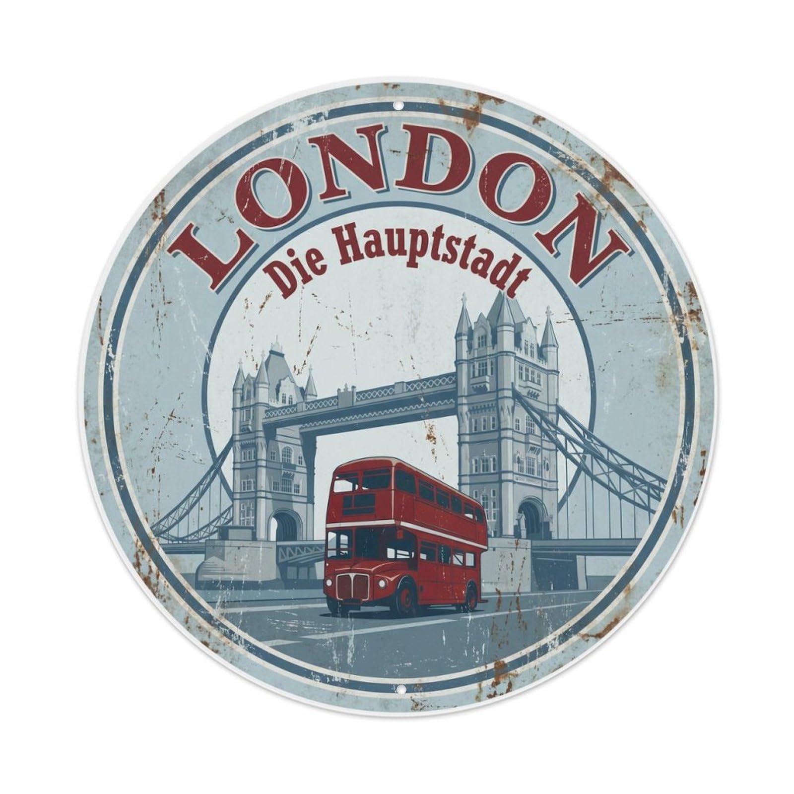 Vintage Travel Tower Bridge London Metal Tin Sign