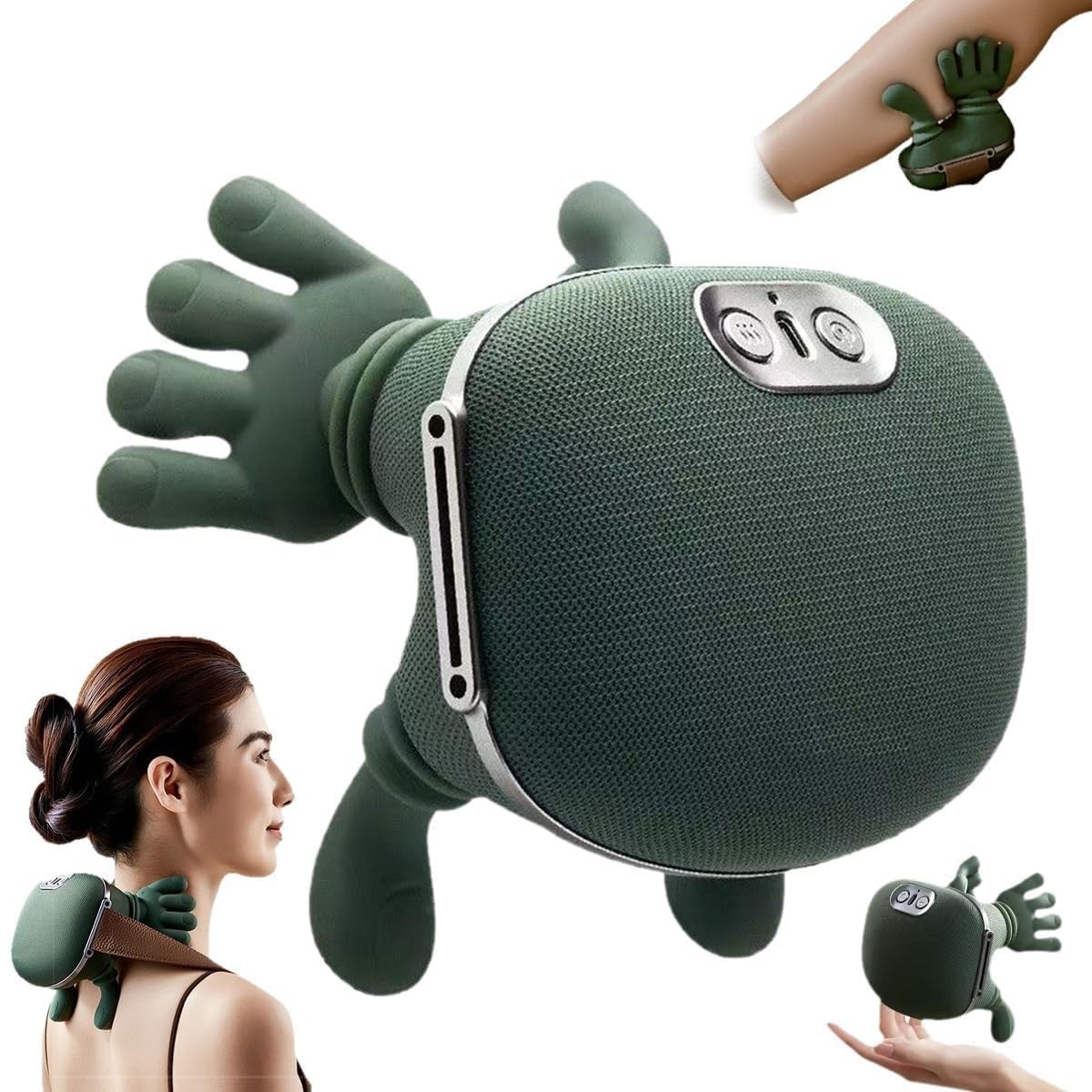 Bionic Heated Massager, Wireless Portable Shiatsu Neck and Back Massager, Electric Deep Tissue 4D Kneading Massage, Simulated Human Hand Design for Pain Relief and Muscle Relax-image-9