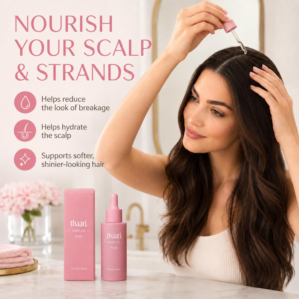 Hair Growth Oil, Nourishing Hair Growth Serum, Helps Smooth and Reduce Breakage, 1.76 fl oz (50 ml)