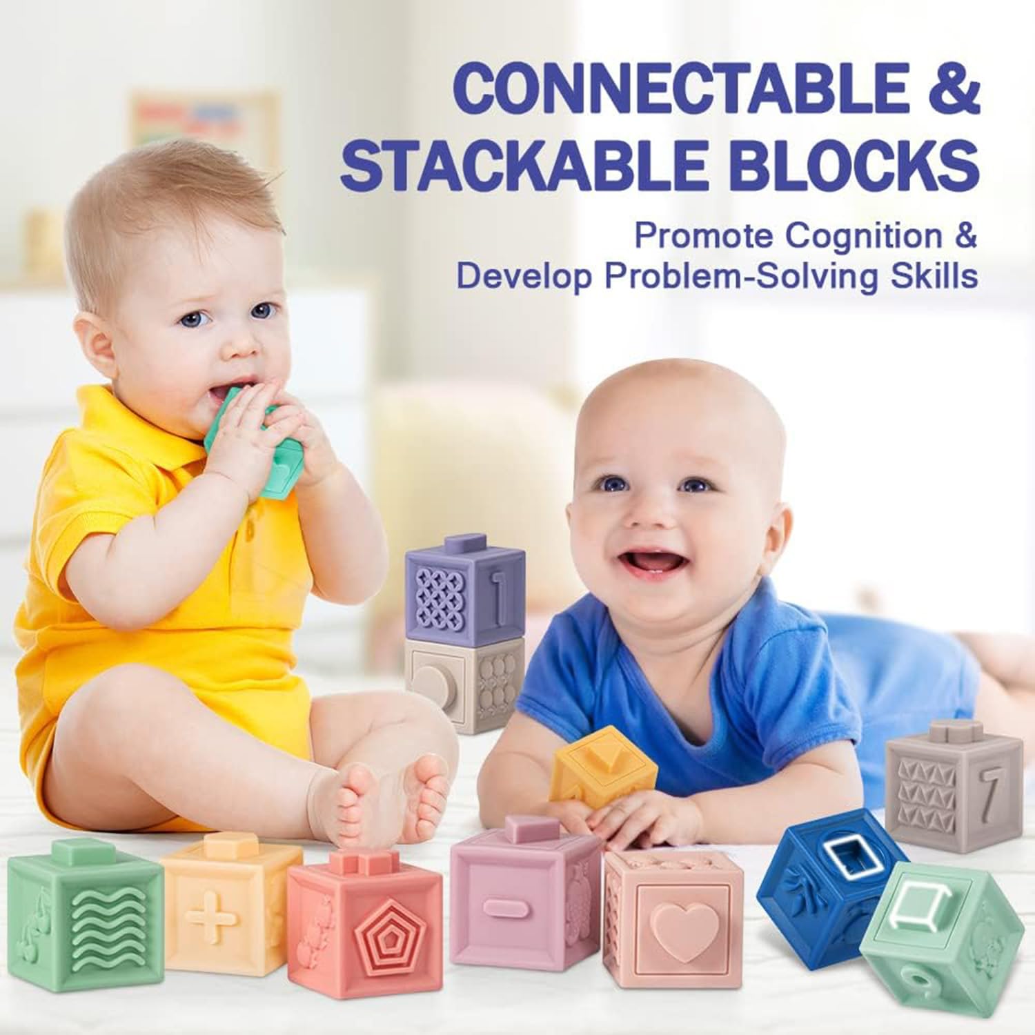 EzyWay 24 Pack, 3 in 1 Montessori Toys for Babies 0-3-6-12 Months, Soft Baby Teething Toys - Image 4