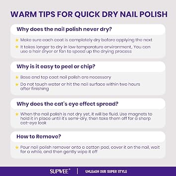 Quick Dry Cat Eye Nail Polish, Silver Magnetic Nail Polish