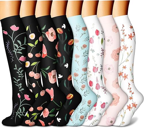 Miniatura 178 de CHARMKING Compression Socks for Women & Men Circulation (8 Pairs) 15-20 mmHg is Best Support for Athletic Running,Cycling