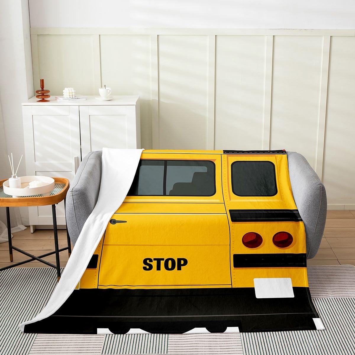 Feelyou Bus Print Pattern Throw Blanket 40" x50 All Season image 2