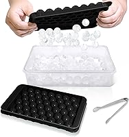Vista 11 de WIBIMEN Bandeja para cubitos de hielo con tapa y contenedor, bandejas de hielo redondas para congelador con tapa, bandejas para cubitos de hielo