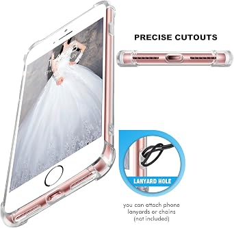 GeekZone for iPhone 8 Plus Case and iPhone 7 Plus Case, Crystal Clear Hard Back Panel TPU Bumper Drop Protection Shock Absorption Technology Cover (Crystal Clear)