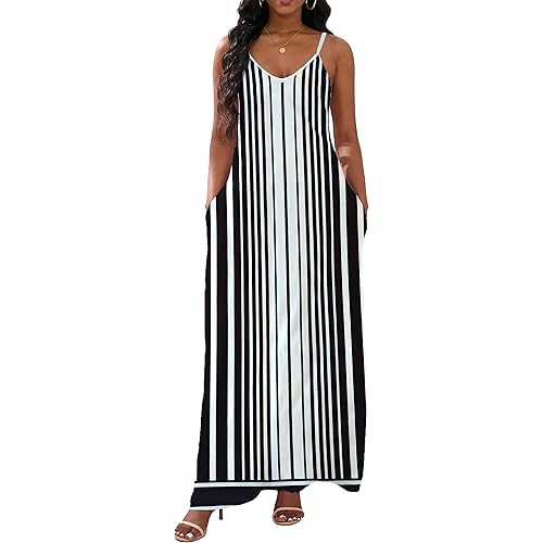 vunahzma Womens Casual Fashion Sleeveless Plus Size Loose Long Sexy Maxi Dress with Pockets