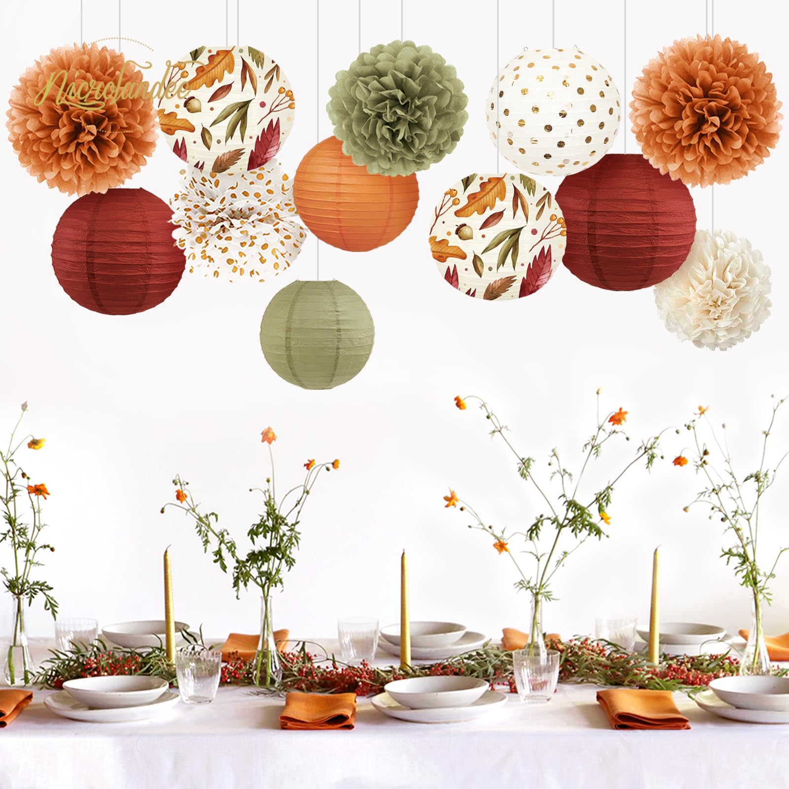 Lansian Lot De 12 éventails En Papier à Suspendre Aux Couleurs Vives - Décoration De Fête - Accessoires Photo Pour Mariage, Anniversaire, Fête Prénatale (style 1