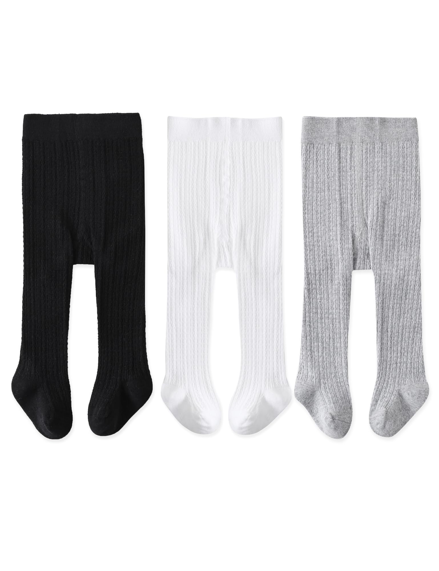 EPEIUS Baby Girl Tights Cable Knit Cotton Seamless Footed Leggings 0-6Y
