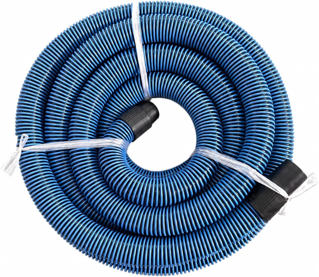 Vacuum Hose, 1.5 Inch Inner Diameter, 50 ft, EVA, with 2 Swivel End Cuffs, for Vacuum Cleaners and Pool Cleaners (blue)