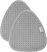 T-Fal Waffle Silicone Pot Holder Set, Softflex, Non-Slip Grip, Heat Resistant, 8.25 x 7.5-inches, 2-Pack, Gray