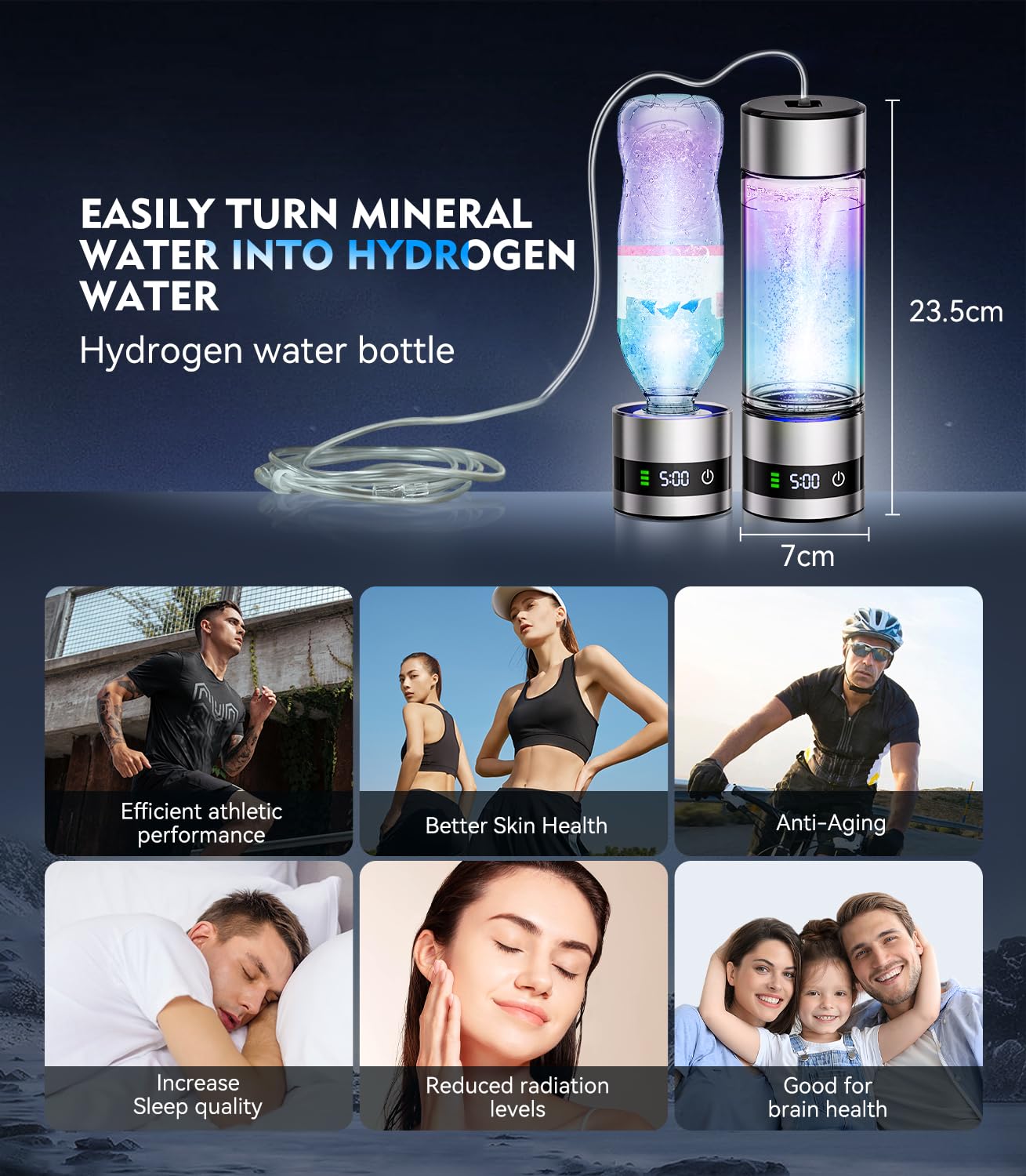 4.0 Upgrade Hydrogen Water Bottle & Hydrogen Absorption 【SGS Certification - 6000PPB】【NO.1-100% Odorless】 Hydrogen Water Bottle - 2025 SPE PEM Technique, Applicable to Various Water - Image 8