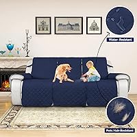 Vista 79 de PureFit Fundas de sofá reversibles resistentes al agua para sofá reclinable de 3 asientos, funda antideslizante para sofá de 3 cojines, protector