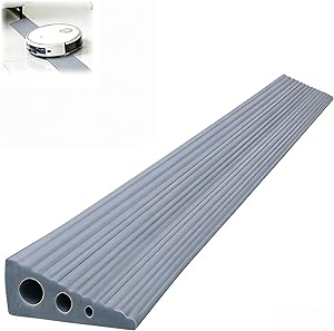 CUTIS Türschwellenrampe, 90x7x3 cm, Rampe Saugroboter, Rampe Türschwellefür, Geeignet für Saugroboter, Kinderwagen, Rollatoren und E-Scooter, Schwellenrampe (Grau)