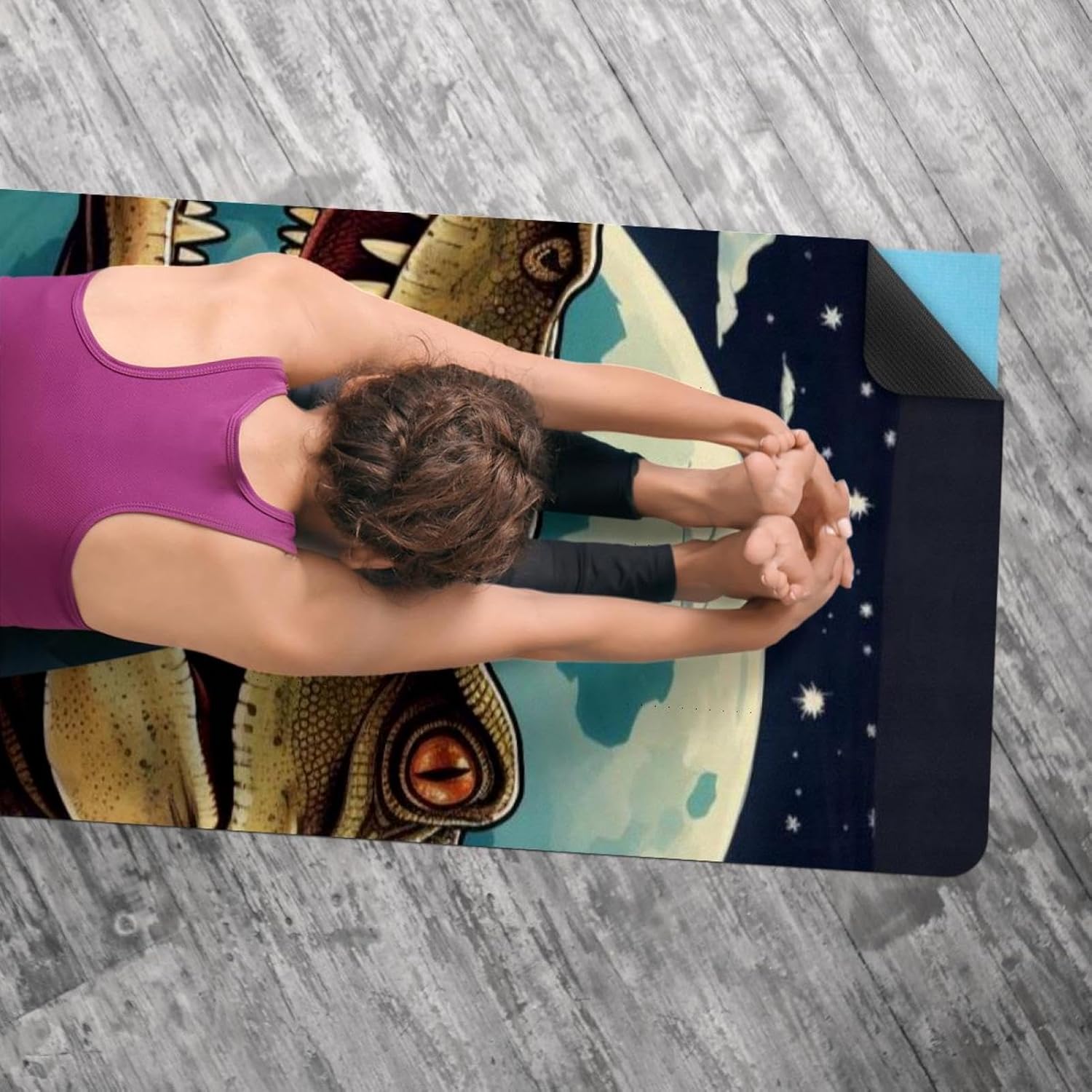 Yoga Towel, Crocodile Star Sunflower Non Slip Sweat Absorbent Hot Yoga Mat Towel for Hot Yoga, Pilates and Fitness - 72.8" x 26.8"