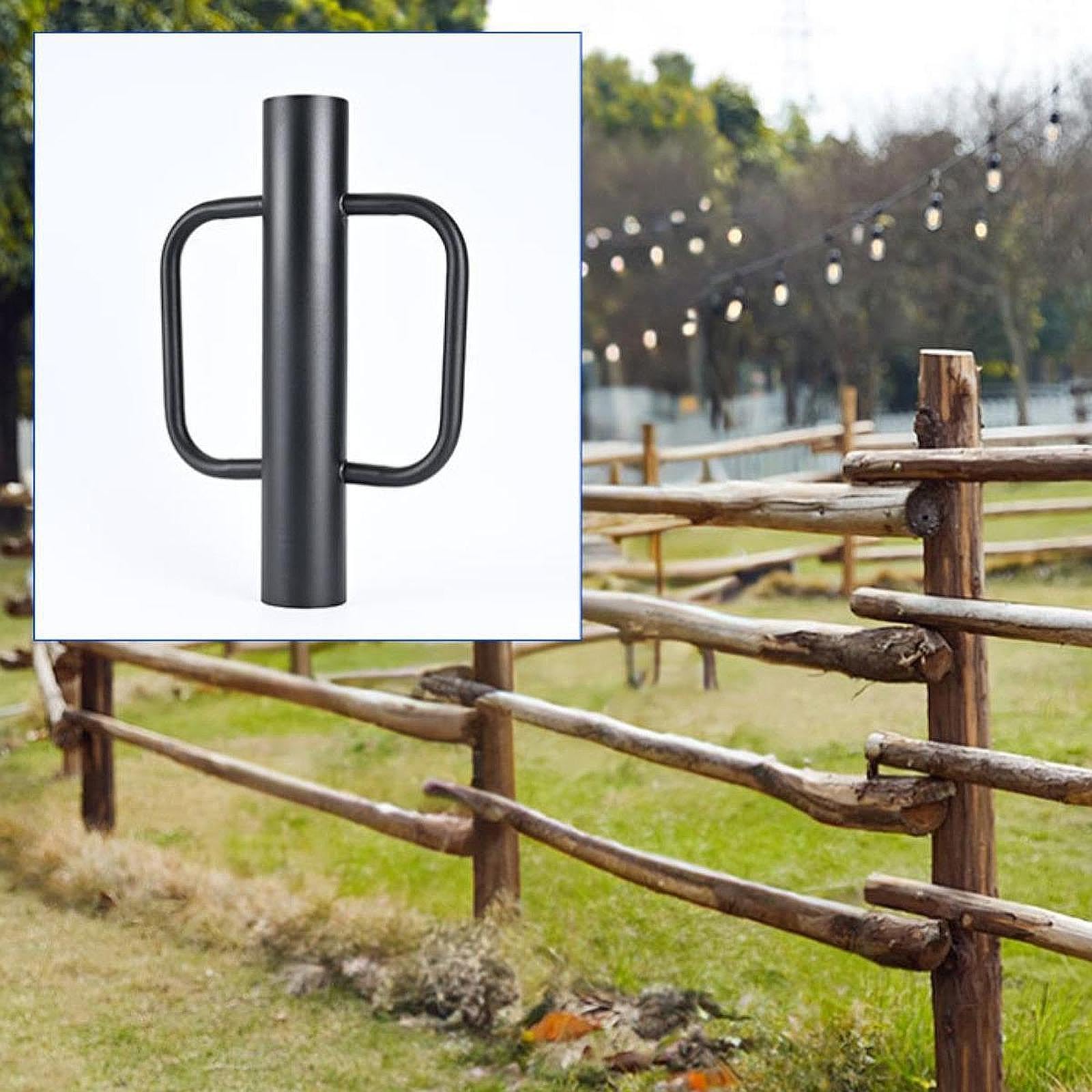 Machacador de Martillo para Poste Valla Estructura Robusta Empuñadura Ergonómica Portable Adecuado para Cerramientos Labores de Paisajismo, Negro, Individual