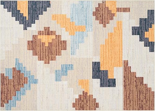 Miniatura 592 de Phantoscope Vintage Collection - Alfombra de área de 8 x 10 pies, alfombra grande para sala de estar, lavable, bohemio, antideslizante