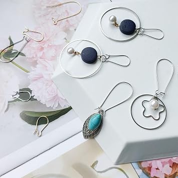 Ear Wire Hooks,300PCS Earring Hooks Dangle Earring Kidney Ear Wires Earring Teardrop Ear Wire for DIY Jewelry Making (300PCS Sliver)