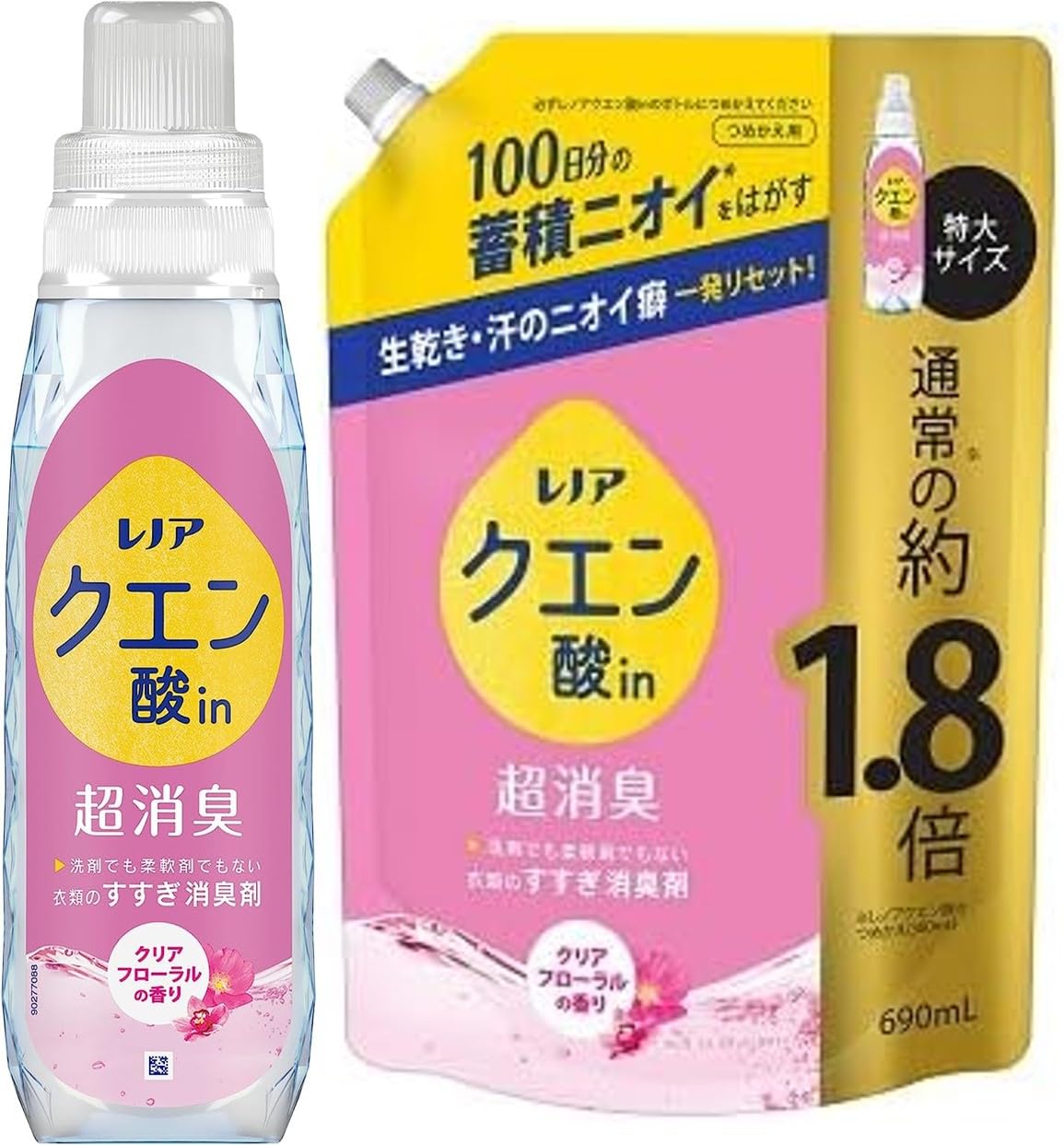 Amazon | セット販売 本体詰替 レ ノアクエン酸in超消臭 クリア