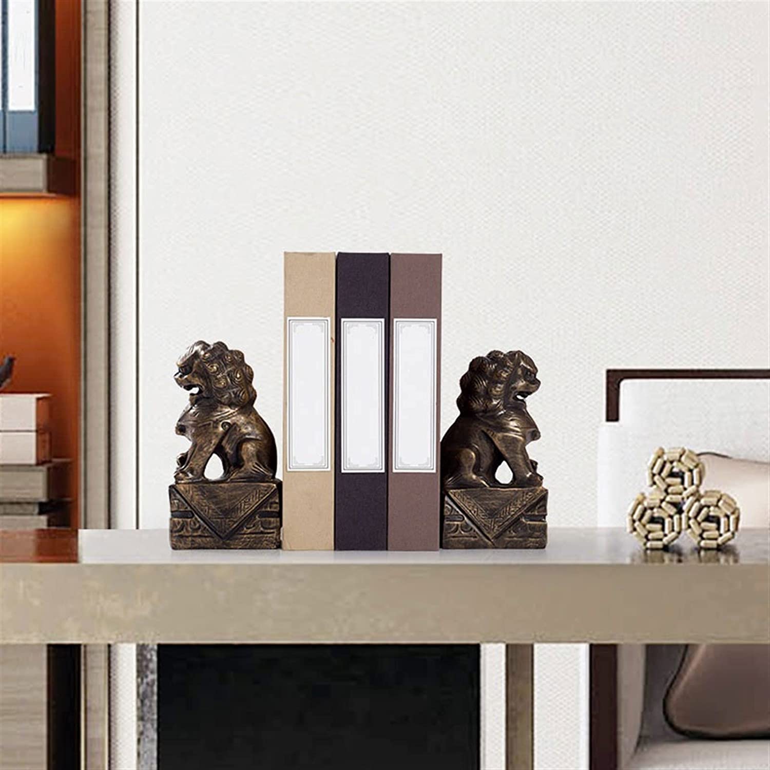 Dekorative Buchstützen, für Regale und Bücher, chinesischer Löwe, Retro, kreativ, für Wohnzimmer, Study Büro, Dekoration von Home Decoration