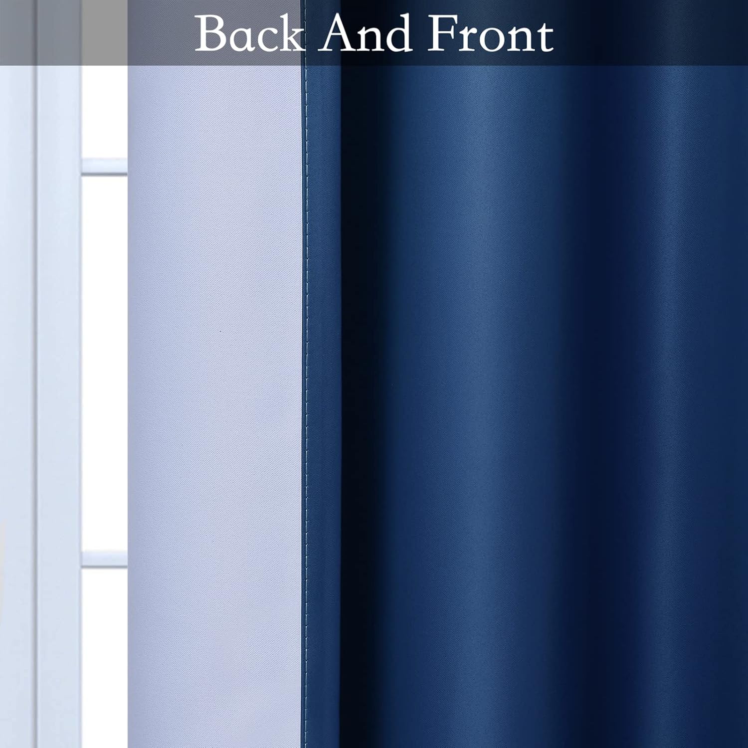  Blue to Grey White Ombre Room Darkening Curtains 63 Inch | Curtains for Living Room,Light Blocking Thick Thermal Insulated Grommet Window Curtains Drapes for Bedroom, 2 Panels,42Wx63L thumbnail