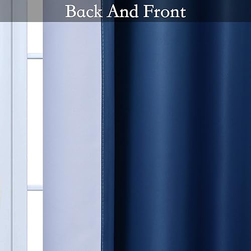 Miniatura 4 de SimpleHome Cortinas gruesas con aislamiento térmico y ojales, bloqueo de luz para oscurecer sala, dormitorio, 2 paneles, 52 x 72 pulgadas de largo,