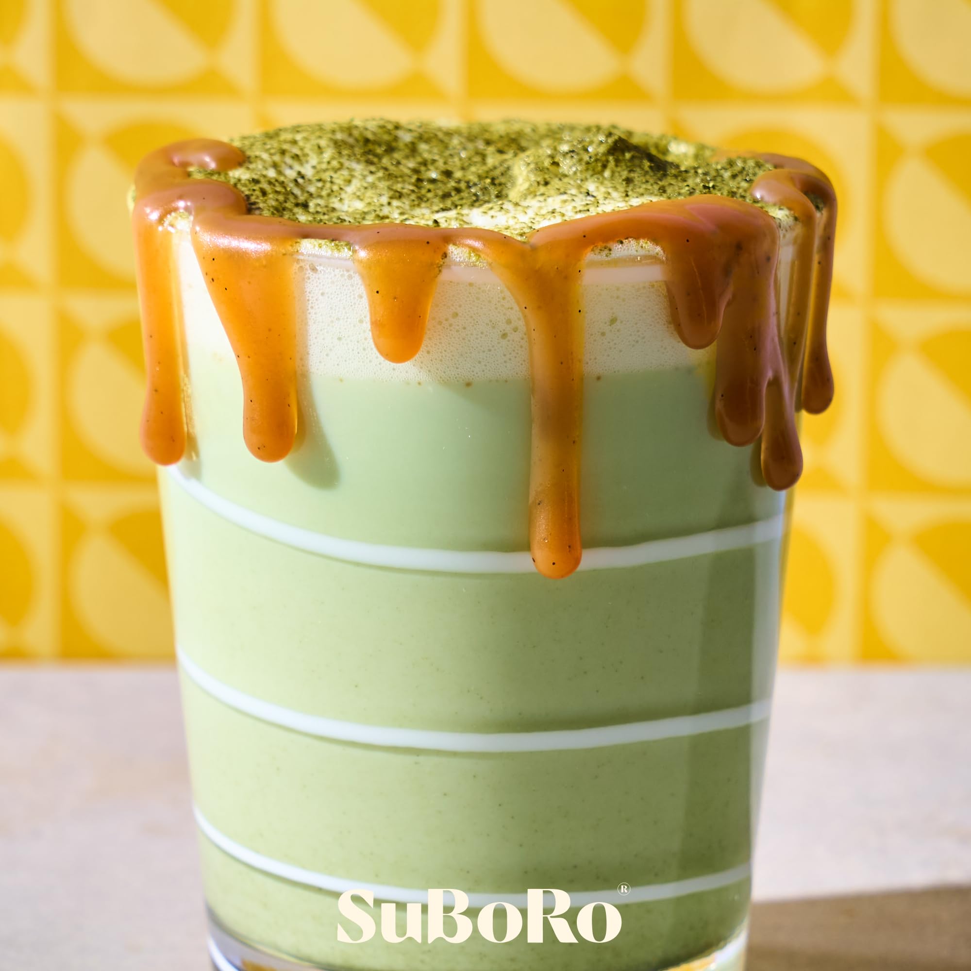 Suboro Karamellsauce 4er-Pack Mini 4 x 210 ml Probier- & Geschenkset mit Meersalz Vanille Zartbitterschokolade Pumpkin Spice