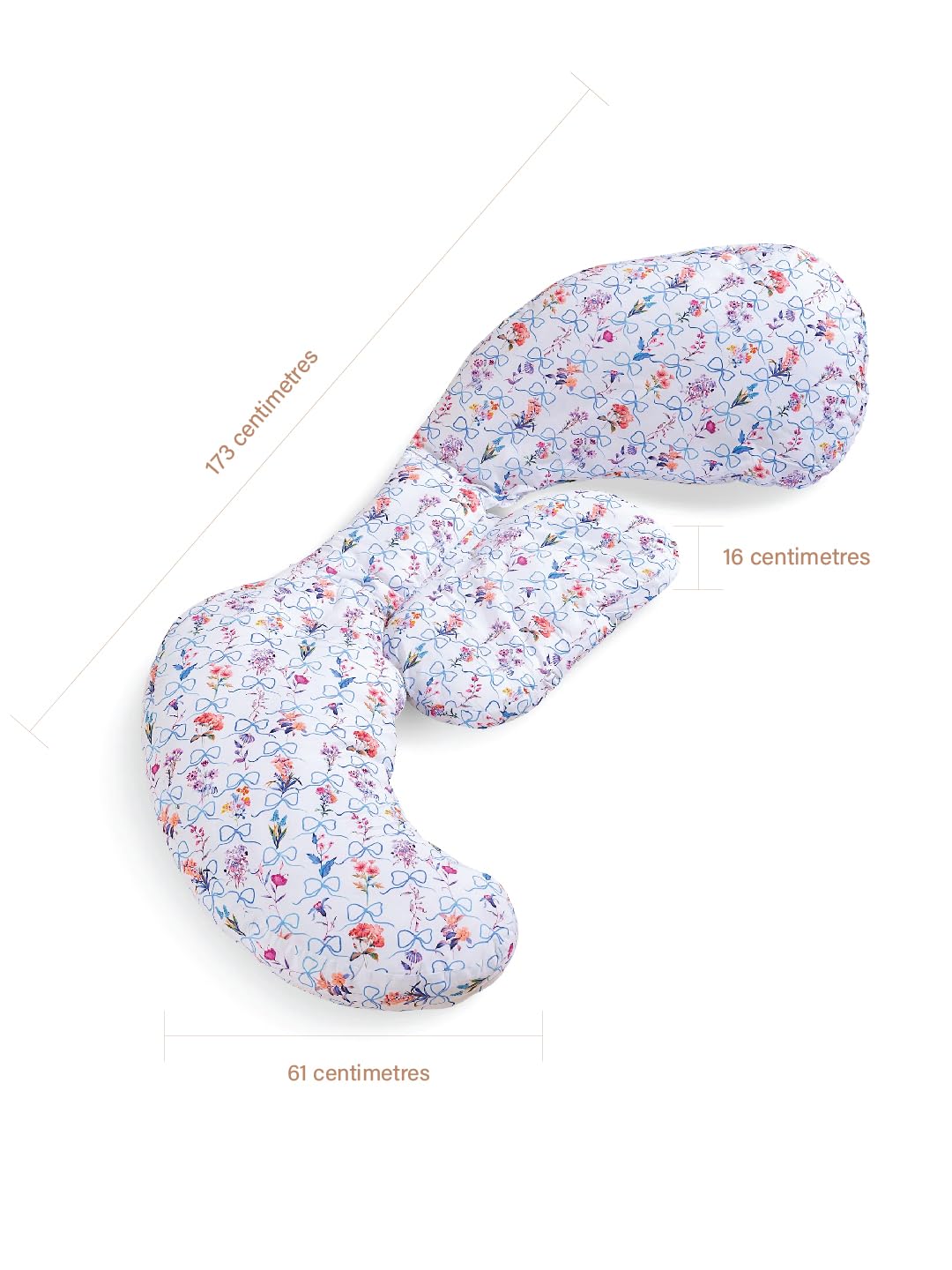 THE BABY TRUNK The Tiffany Bow Maternity Pillow | Full Body Support for Pregnancy & Nursing | Soft & Washable Cover