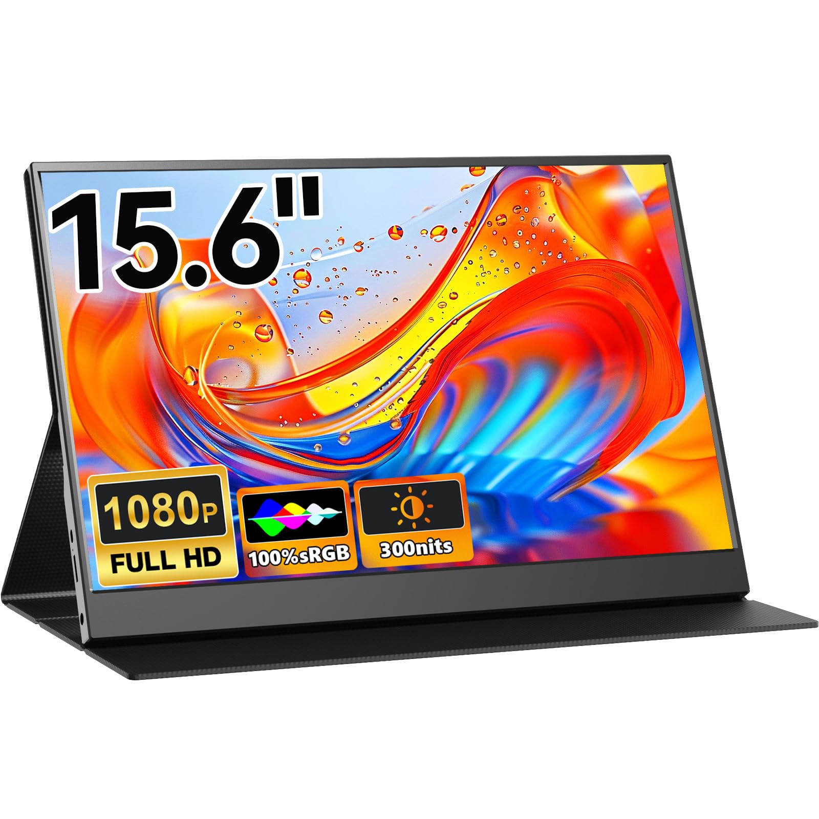 Portable Monitor 15,6 Zoll, FHD 1920x1080P Tragbarer Bildschirm