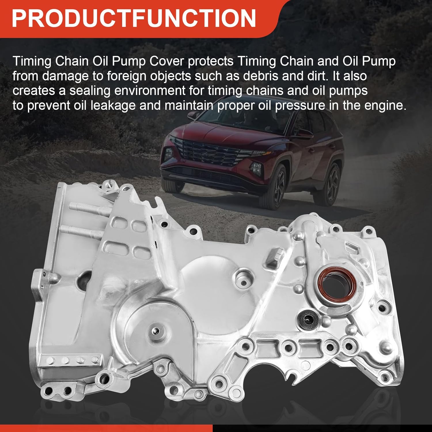 Timing Chain Oil Pump Cover for Hyundai Tucson 2014-2021 2.0L,Elantra 2012-2013 1.8L,Kia Soul 2012-2019 2.0L, Kia Forte 2014-2018 2.0L,Kia Forte5 2014-2018 2.0L,Replaces 21350-2E030 M580
