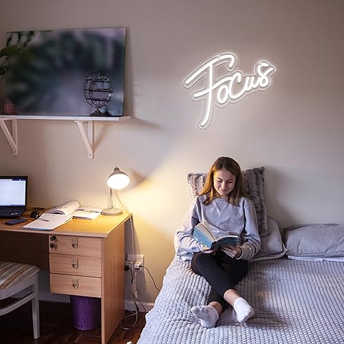 Miniatura 6 de Vinray Letrero de neón para decoración de pared, luces LED blancas de neón para dormitorio, bar, fiesta. Arte de pared para cumpleaños o fiesta de