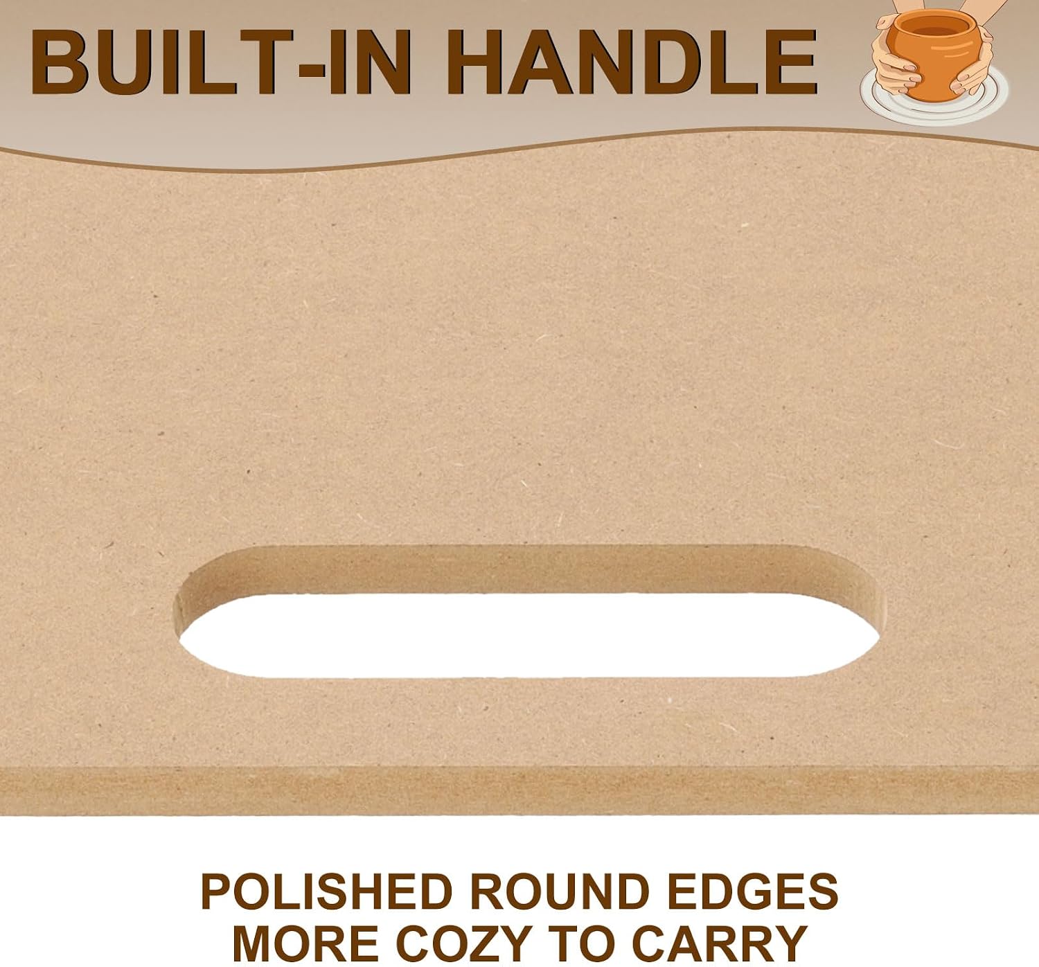 PATIKIL 12 x 16" Wedging Board for Pottery with Built-in Handle, 5 Pcs 10mm Thickness Clay Board Portable Plaster Modeling Board for Pottery Clay Ceramics