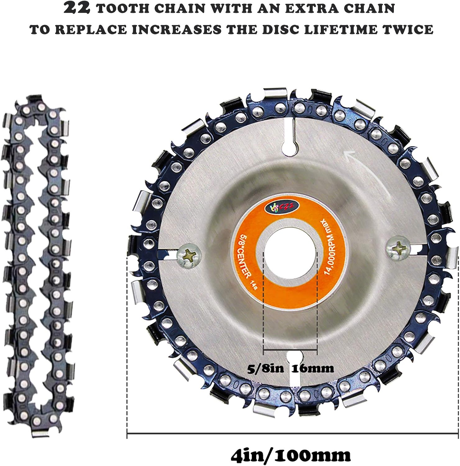 Exсluѕіvе Dіѕсоunt 50% Prісе Wood Carving Disc,IRmm 4 Inch Angle Grinder Chain Disc Double Saw Teeth Anti-Kickback Woodcarving Saw Blade,22 Teeth, 5/8 Arbor (2 Pack) 🛒 Crаzу Dеаlѕ Wood Carving Disc,IRmm 4 Inch Angle Grinder Chain Disc Double Saw Teeth Anti-Kickback Woodcarving Saw Blade,22 Teeth, 5/8 Arbor (2 Pack)