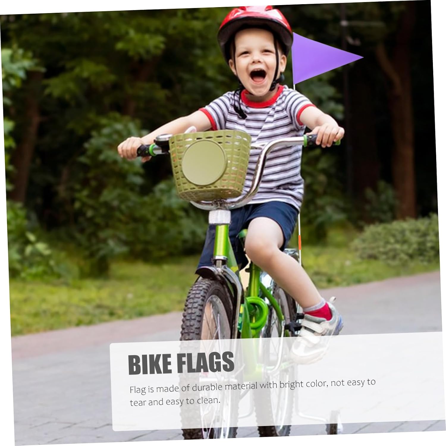 POPETPOP 5sets Bike Safety Flag Smooth Surface Easy to Install Rear Bike Flag Kit for Cycling Accessories