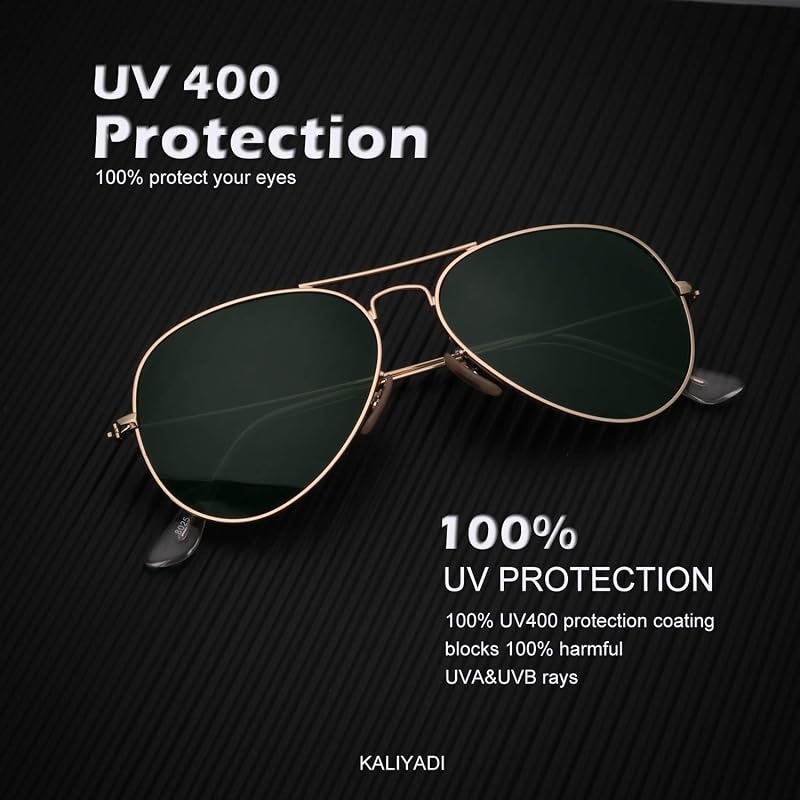 KALIYADI Classic Aviator Sunglasses for Men Women Driving Sun glasses Polarized Lens UV Blocking (3 Pack) 58mm image 3