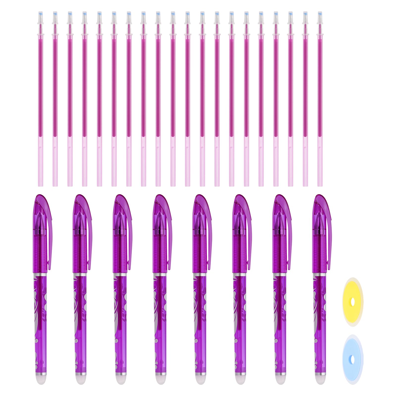 Stylo gel effaçable violet tissu couture patchwork écriture 0.5mm - 6