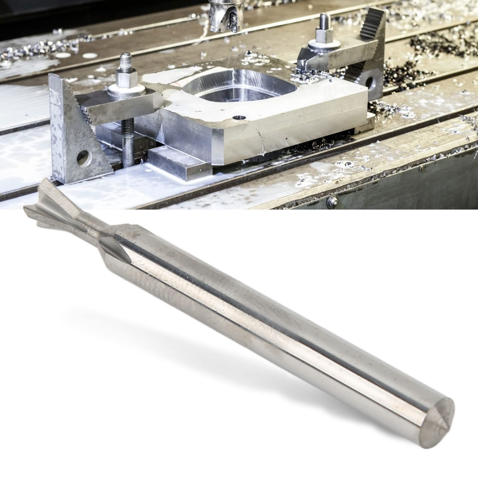 Hss-Schwalbenschwanzfräser, Legierung, 5 Mm, 4 Schneiden, Schnelles Bohren, Fräser, Hartmetall-Schwalbenschwanzfräser, Schwalbenschwanz-Schaftfräser für die Industrie (5 X 75° X 50L)