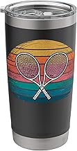 Vintage Funny Tennis Retro Serve Smash Racket Court Tee Stainless Steel Insulated Tumbler