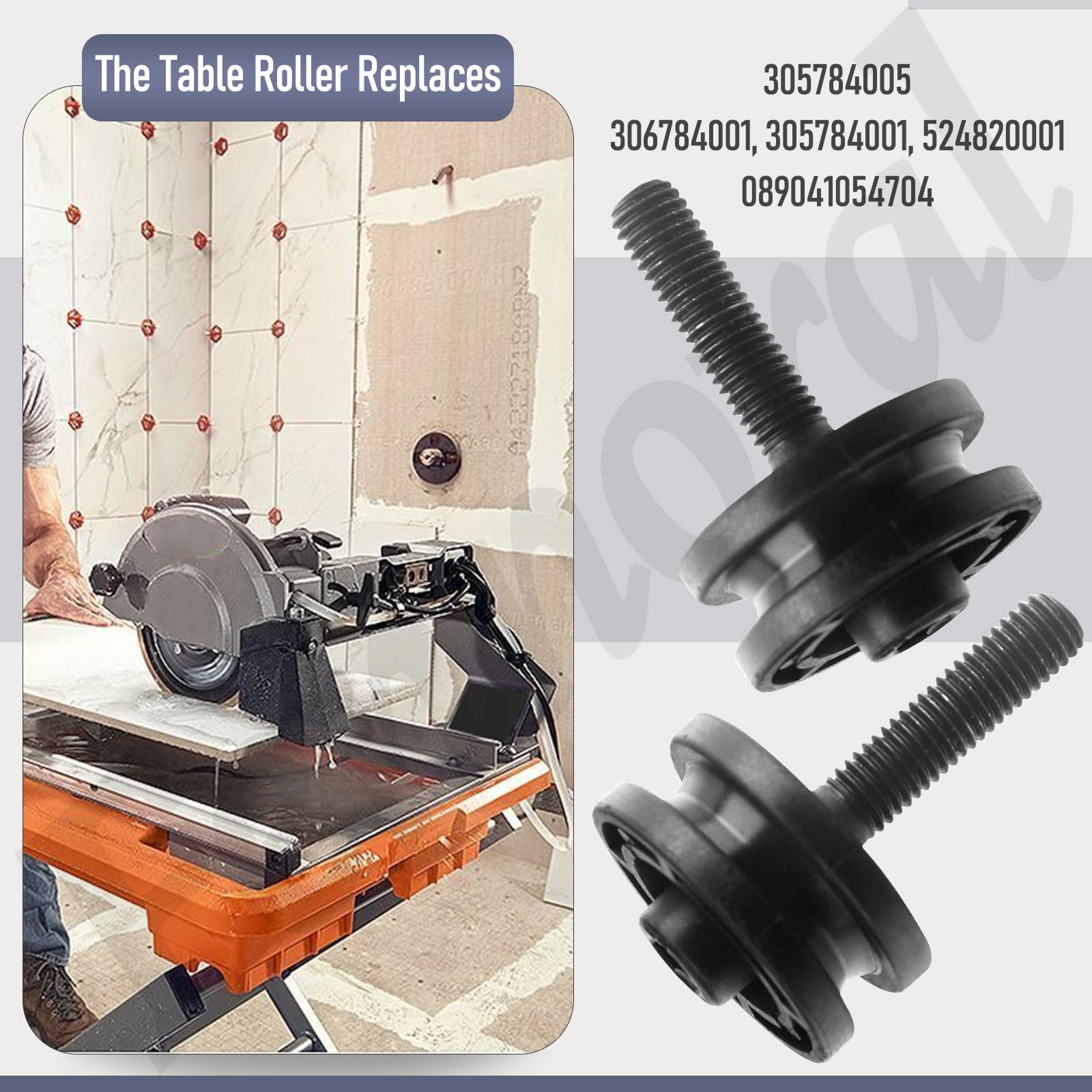 305784005 305784001 - Conjunto de rodillo de sierra de azulejos compatible con Ryobi DT180EVO para sierra de azulejos Ridgid de 7 pulgadas R4030, R4030S y R4031 (4 piezas)