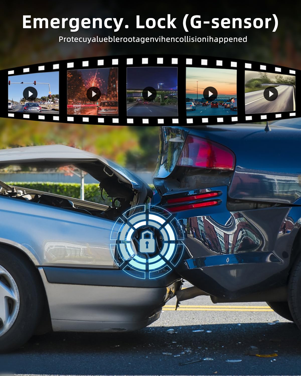 4K Mirror Dash CAM con 1080P Backup Camera - 9.66 Inch Touchscreen Dashcam Soporte Parking Monitoring BSD Loop Recording G-Senors WiFi 150°Wide Angle + 64GB SD Card