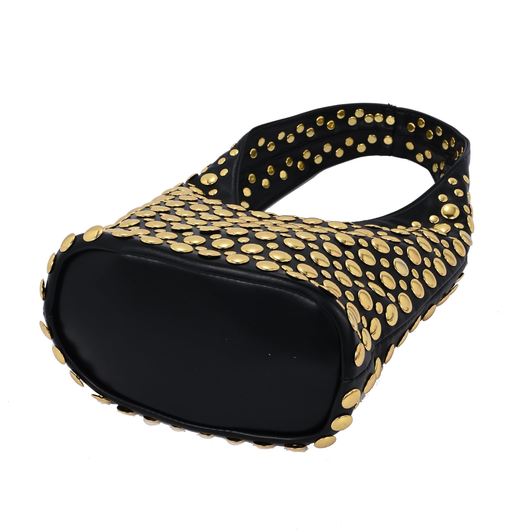Elegante borsa hobo borchiata Y2K rivetti borsa a secchiello per le donne alla moda piccola borsa a tracolla