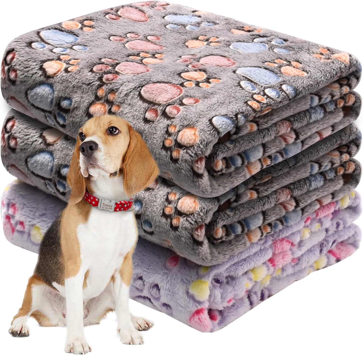 Awaytail 3 Pack Large Dog Blanket,Thick and Warm Fleece Pet