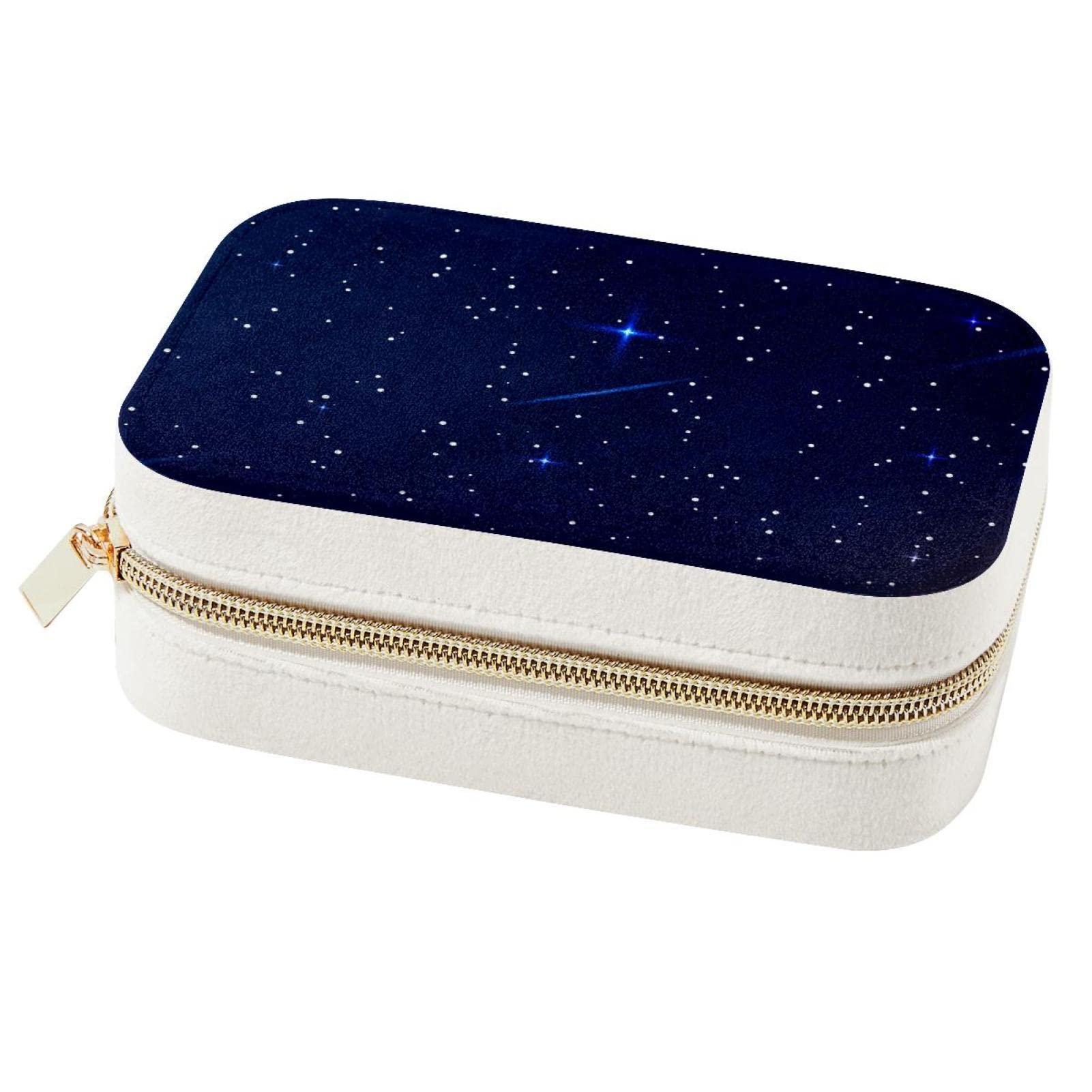 Boîte à bijoux de voyage compacte Galaxy Stars pour éviter les colliers emmêlés