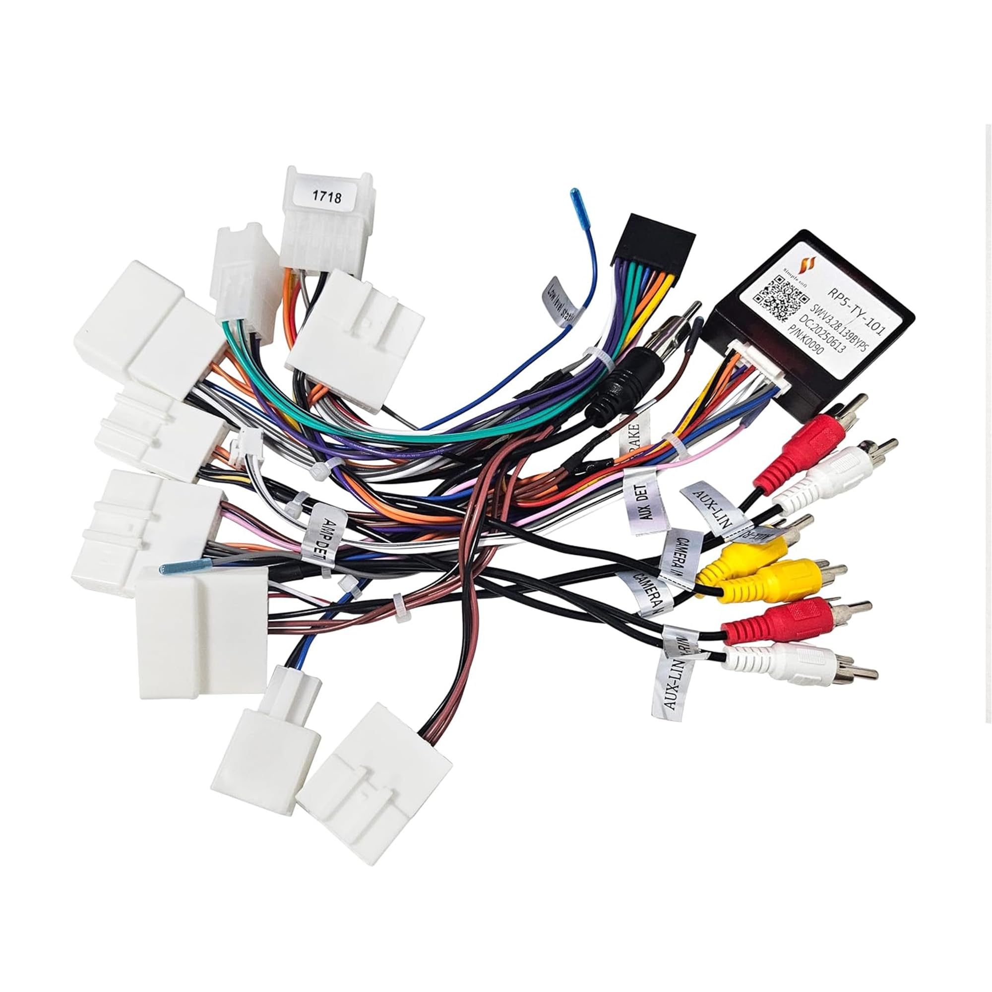 JBL - Adaptador CANbus y arnés a juego compatible con amplificador estéreo JBL para Tundra 2012-2013, Sequoia 2015-2019, Tacoma 2014-2015, con radio de coche Android de 16 pines