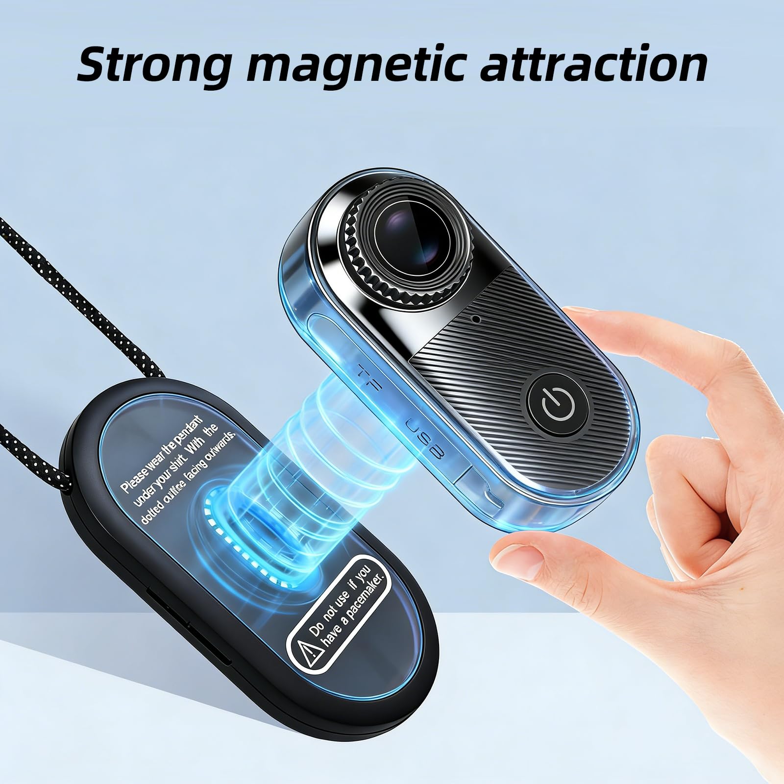 2.7K Camara Moto Tamaño Pulgar Magnética Portátil e Impermeable Body Cam | Con Tarjeta de Memoria y Accesorios, Grabación Audio y Vídeo para Deportes, Viajes, Vlogs y Exterior