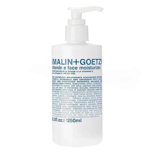 MALIN+GOETZ Vitamin E Face Moisturizer | Lightweight Hydrating Daily Face Cream Balancing All Skin Types | Fragrance-Free, Vegan | 4 Fl Oz & 8.5 Fl Oz - 8.5 Ounce (Pack of 1)
