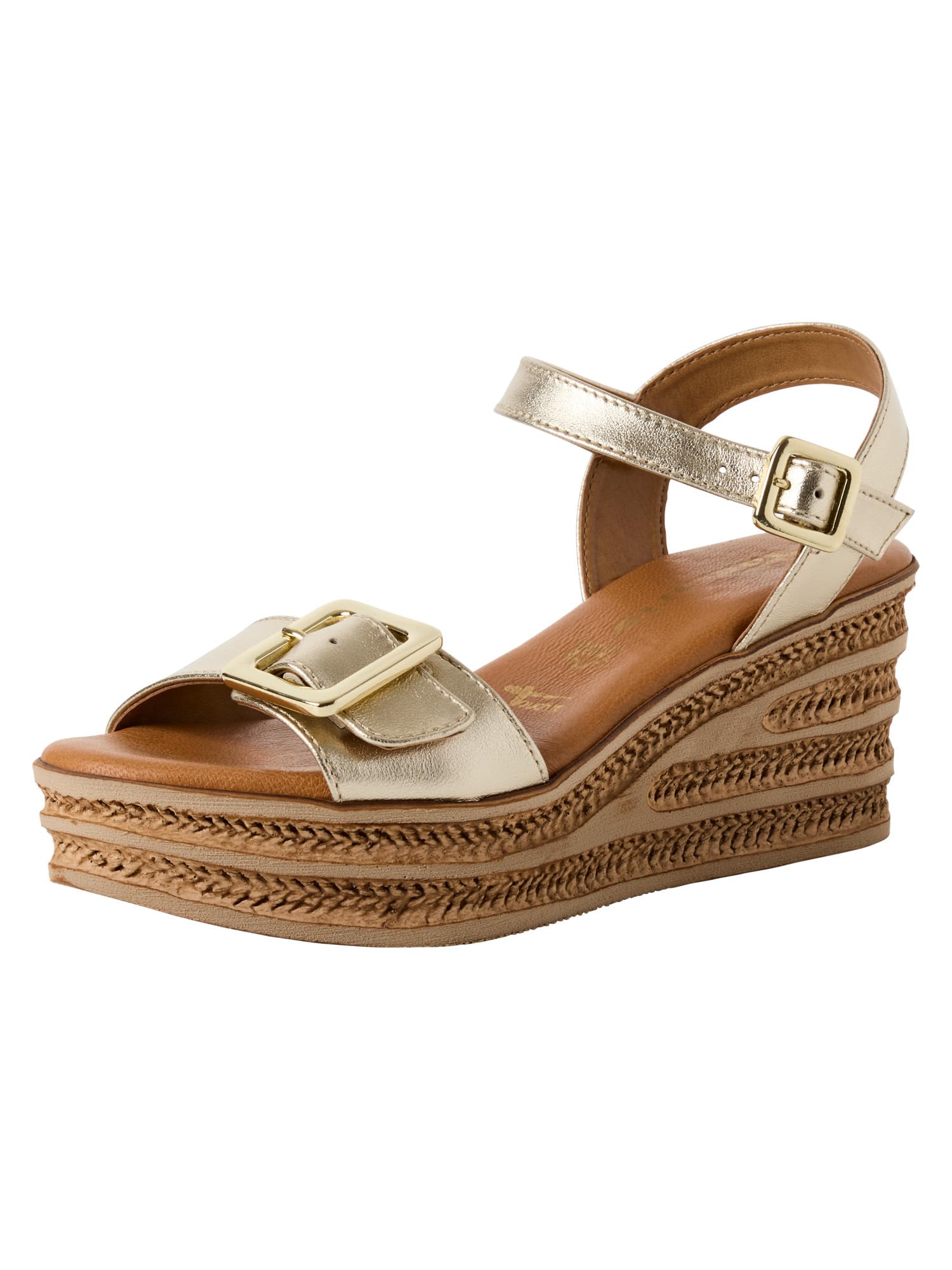 Tamaris Women's Wedge Heel Sandals, Light Gold Met, 6 UK