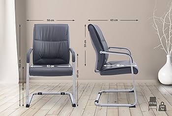 Chaise Visiteur XXL Anubis - Similicuir, Capacité 260kg, Accoudoirs Ergonomiques | Bureau, Salle à Manger