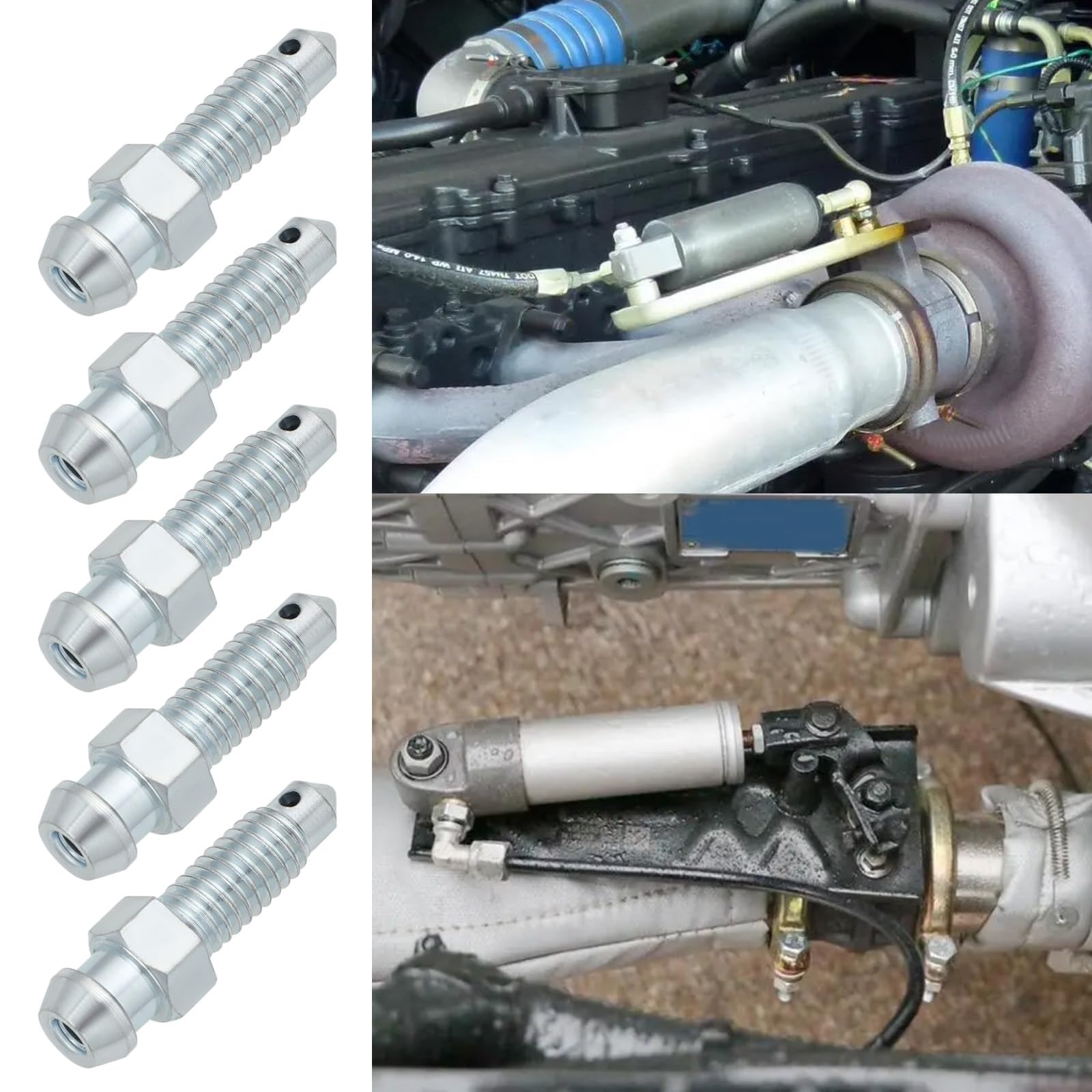 ECSiNG Nipplo di spurgo per pinza freno metrico M6 x 1 mm, lunghezza totale 27,2 mm, filettatura inferiore esagonale, lunghezza totale 10 mm, per prevenire perdite di liquido dei freni, 10 pezzi