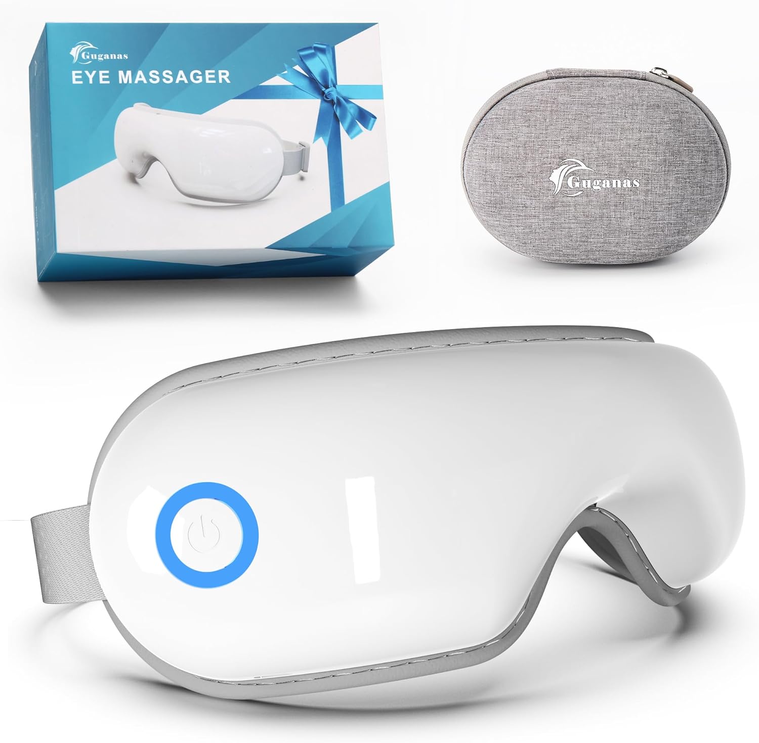 Eye Massager with Heat & Bluetooth Music - Rechargeable Eye Mask for Migraine Relief & Sleep Improvement,Includes EVA Travel Case, Gift for Mom/Dad (Mother's Day/Birthday)