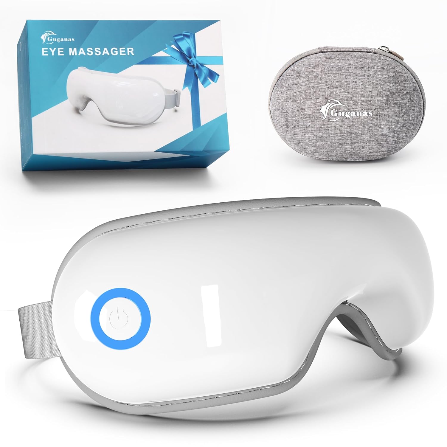 Eye Massager with Heat Bluetooth Music - Rechargeable Eye Mask for Migraine Relief Sleep Improvement Includes EVA Travel